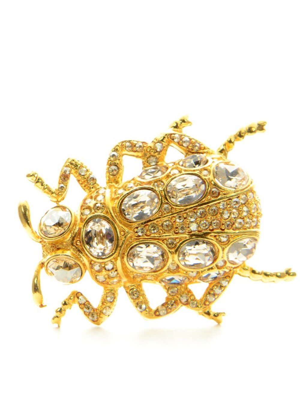 Vintage Oscar de la Renta Crystal Beetle Pin Brooch